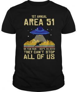 1st Annual Area 51 5k Fun Run Sept 20 2019 TShirt T-Shirt