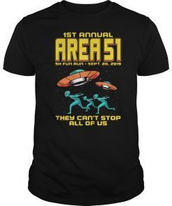 Annual Area 51 5K Fun Run Alien Raid Gift Tee Shirt