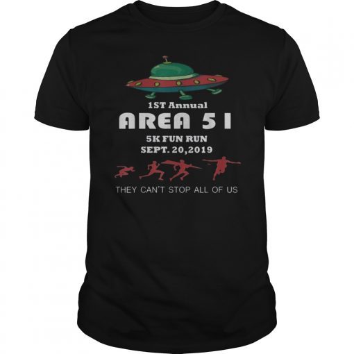 Area 51 5K Fun Run Gift Tees shirts