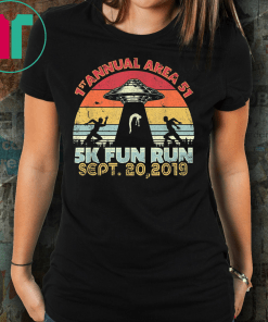 Area 51 5K Fun Run Shirt Retro Style Funny UFO Alien Unisex Gift T-Shirt