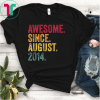 Awesome Since August 2014 5th Birthday Gift Vintage Retro T-Shirt