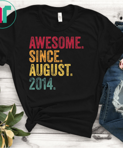 Awesome Since August 2014 5th Birthday Gift Vintage Retro T-Shirt