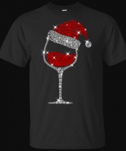 Santa Glitter Wine Glass