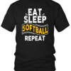 EAT SLEEP SOFTBALL REPEAT SHIRT