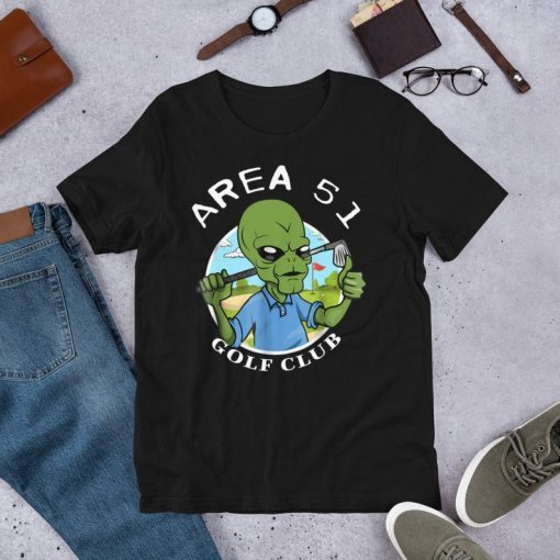 Funny Alien Playing golf in area 51 novelty