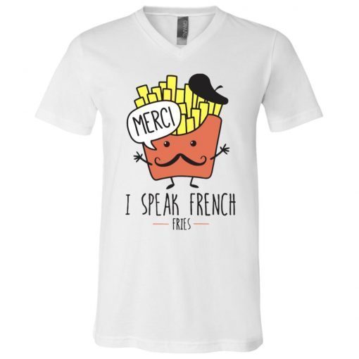I Speak French Fries Women Cartoon Cute Kawaii Food Raglan V-Neck T-Shirt