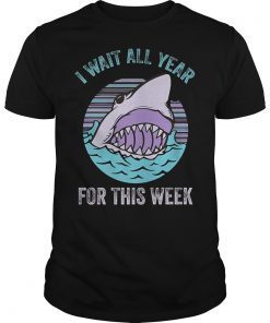 I Wait All Year For This Week Funny Sharks Lovers Gift Premium T-Shirt