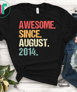 Kids Born In AUGUST 2014 5th Birthday Gift T Shirt 5 Yrs Old