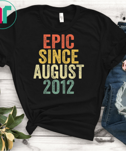 Kids Epic Since August 2012 T-Shirt 7th Birthday Gift Shirt T-Shirts
