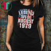 Legend Since August 1979 T-Shirt Birthday Gifts 40th Birthday Shirt Gift