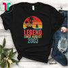Legend Since August 2003 Vintage T shirt 16th Birthday Gift
