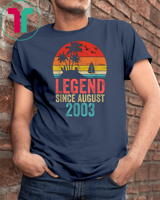 Legend Since August 2003 Vintage T shirt 16th Birthday Gift T-Shirt