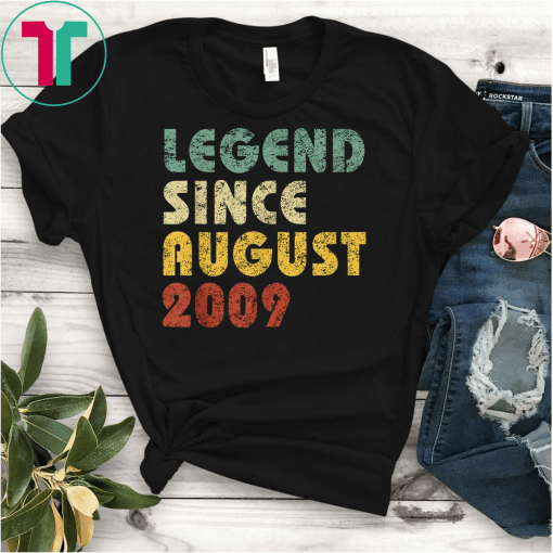 Legend Since August 2009 Vintage Birthday Funny T-Shirts