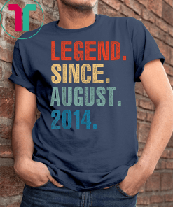 Legend Since August 2014 5th Birthday 5 Years Old Shirt Gift