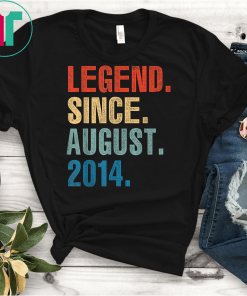 Legend Since August 2014 5th Birthday 5 Years Old Shirt Gifts