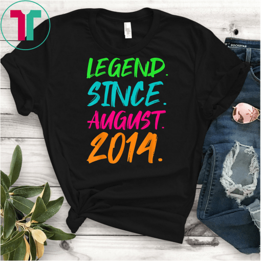 Legend Since August 2014 Boys Girls Bday Gifts 5th Birthday T-Shirt