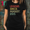 Legend Since August 2015 4th Birthday 4 Years Old Shirt