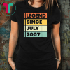 Legend Since July 2007 12 Years Old Birthday Gift T-Shirt