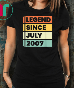 Legend Since July 2007 12 Years Old Birthday Gift T-Shirt