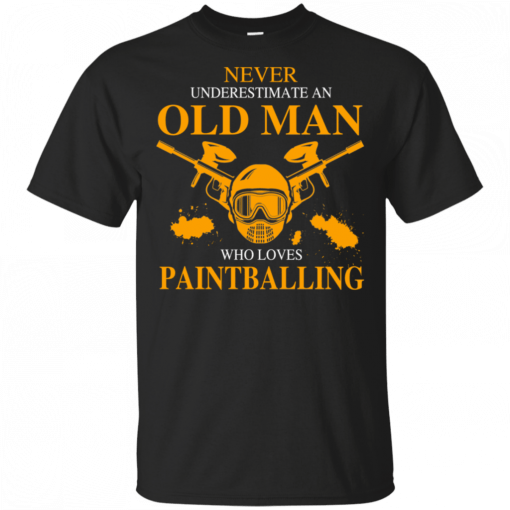 Never Underestimate An Old Man Who Loves Paintballing T-Shirt - Shirts owl