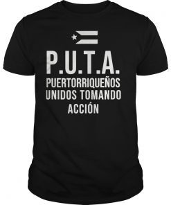 PUTA Puertorriquenos Unidos Ricky Renuncia Bandera Negra T-Shirt