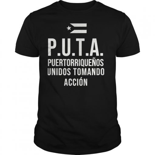 PUTA Puertorriquenos Unidos Ricky Renuncia Bandera Negra T-Shirt