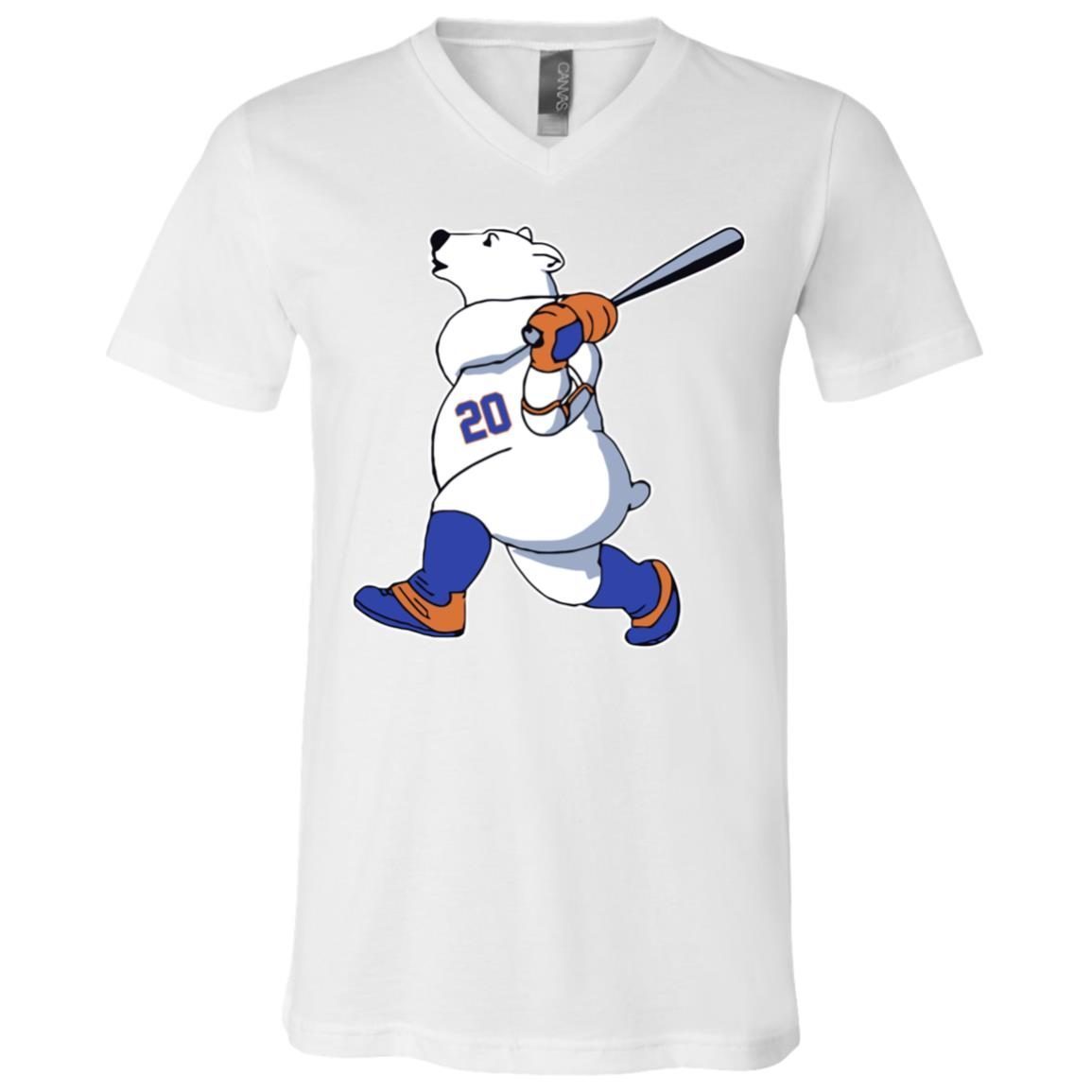 Pete Alonso Polar Bear New York Mets V-Neck T-Shirt - ShirtsOwl Office