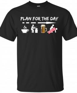 Plan For The Day Coffee BBQ Grilling Beer Sex Funny Adult T-Shirt