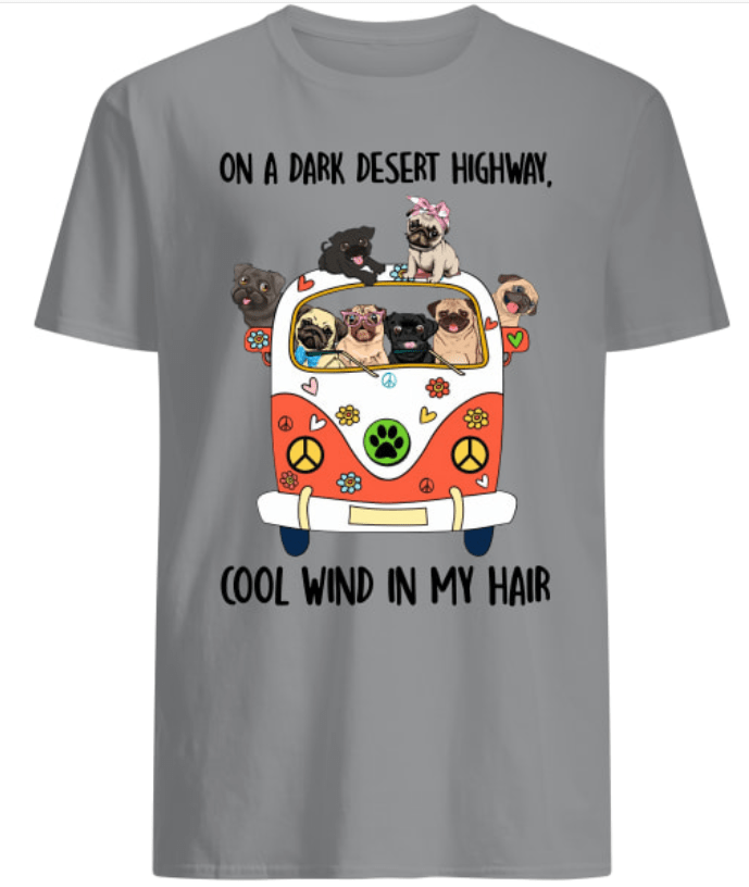 On a dark desert store highway t shirt dogs