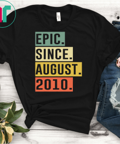Retro Vintage 9th Birthday Epic Since August 2010 Gift T-Shirt