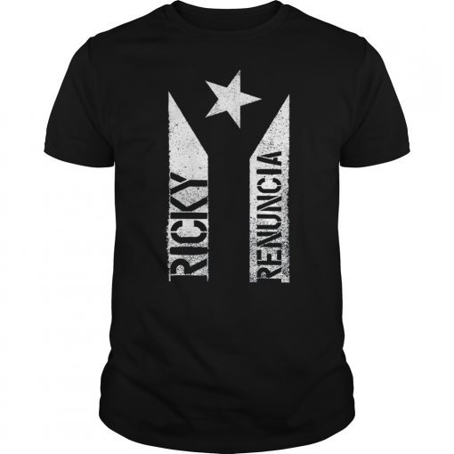 Ricky Renuncia Bandera Negra Puerto Rico Top Gift Tee Shirt