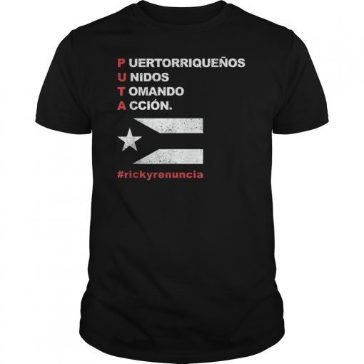 Ricky Renuncia Bandera Negra Puerto Rico Top T-Shirt