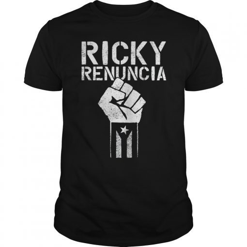 Ricky Renuncia Bandera Negra Puerto Rico Top T-Shirts
