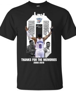 Russell Westbrook OKC Thunder Thank for the memories 2008-2019 shirt