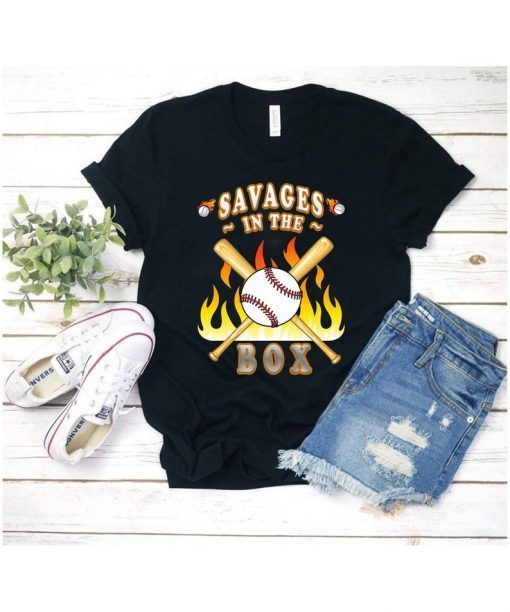 Savages In The Box T Shirt, Yankees Savages In The Box Fan Tee, Baseball family shirt, Baseball Mom Dad Shirt, Cute Baseball Shirt