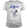 Snoopy Believe Cancer Colon Dark Blue Awareness TShirt