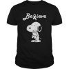 Snoopy Believe Lung Cancer White Awareness TShirt