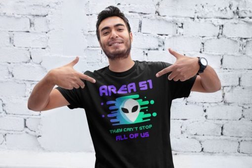 Storm area 51 they can't stop us all alien shirt Funny Area 51 Raid T-Shirt for Men and Women