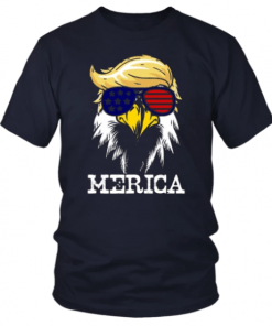 USA-4TH OF JULY EAGLE IN TRUMP HAIR SHIRT FOR INDEPENDENCE DAY