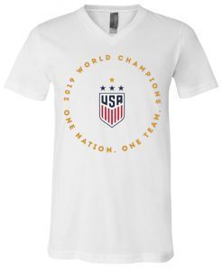 USWNT Women’s World Cup Champions Legend 2019 V-Neck T-Shirt