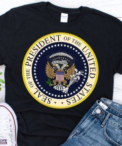 Mens fake presidential seal Trump shirt 45 is a puppet shirt