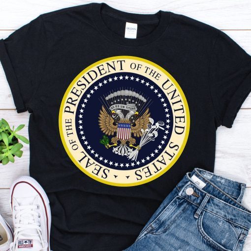 Mens fake presidential seal Trump shirt 45 is a puppet shirt
