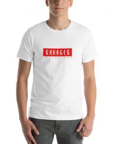 savages in the box T-Shirt Red Box White Letters, Box Logo Style Tee shirt