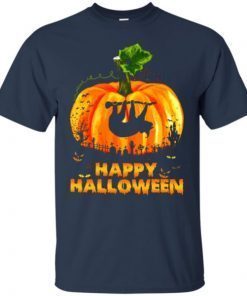 Sloth Pumpkin Happy Halloween Gift TShirt