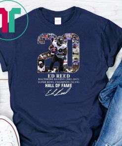 20 ed reed baltimore ravens hall of fame signature shirt