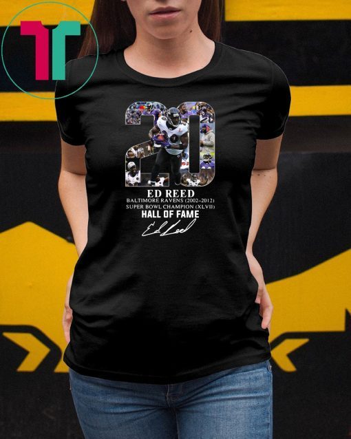 20 ed reed baltimore ravens hall of fame signature shirt