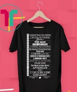 Stella Taylor Swift Black Tee With Tracklist T-Shirt
