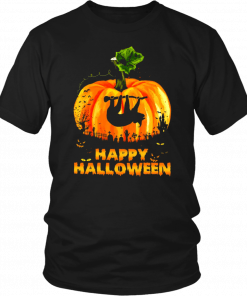 Sloth Pumpkin Happy Halloween Gift TShirt