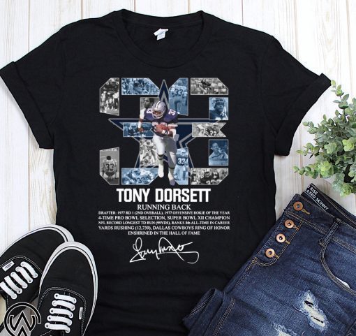 33 tony dorsett dallas cowboys running back signature shirt