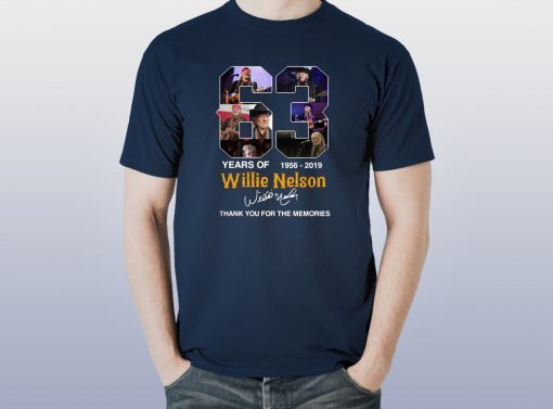 63 years of willie nelson 1986-2019 signature thank you for the memories Tee shirt